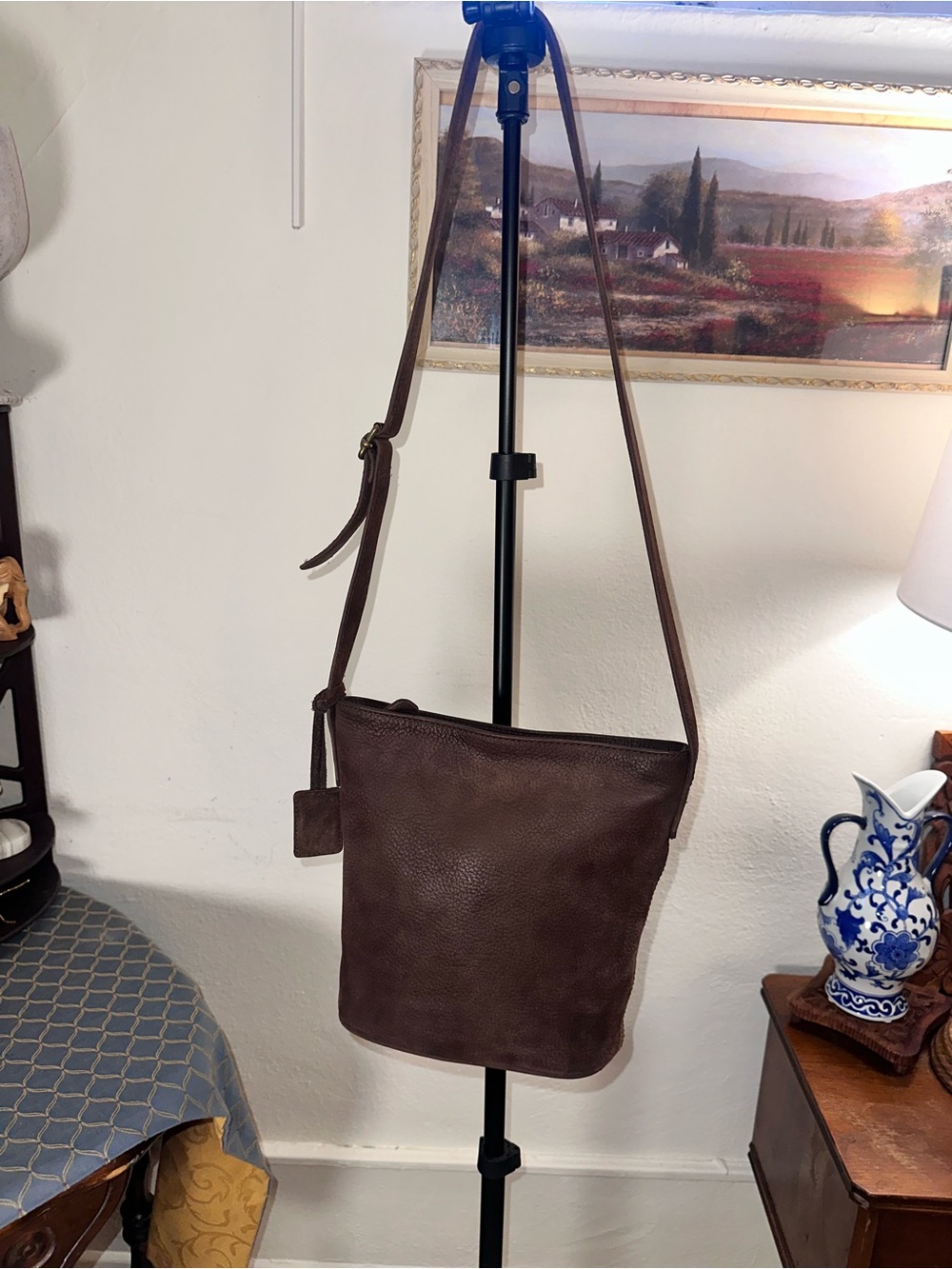 Nine West Vintage Brown Suede Leather Shoulder Bag